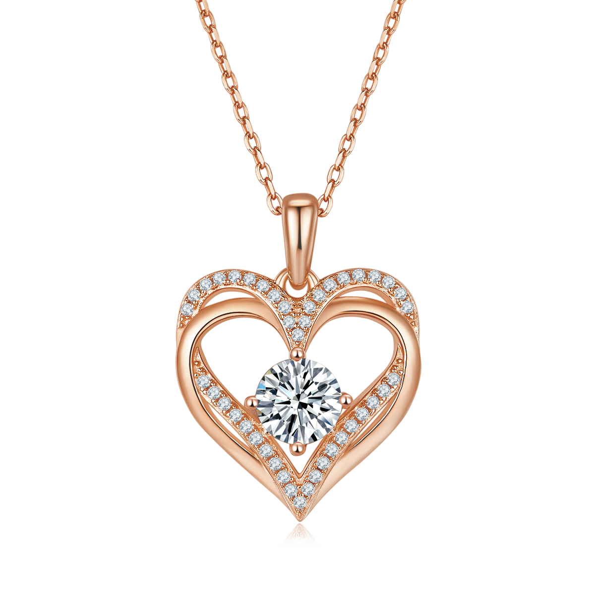 Circular Love Pendant S925 Silver Moissanite Grade D 1.2CT